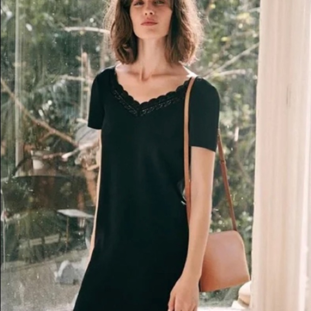 Sezane Louisa dress in green, EUC